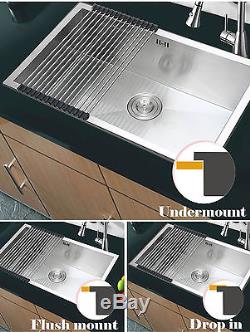 28x18 Stainless Steel Kitchen Sink 18 Gauge Single Bowl Top Mount Undermount