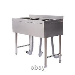 3 Compartment Commercial Kitchen Bar Sink Heavy Duty Stainless Steel Sink Faucet