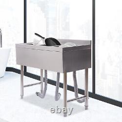 3 Compartment Commercial Kitchen Bar Sink Heavy Duty Stainless Steel Sink Faucet