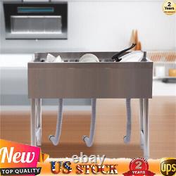 3 Compartment Stainless Steel Commercial Kitchen Bar Sink Heavy Duty Sink Faucet