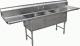 3 Compartment Stainless Steel Sink 15x15 2 Drainboard
