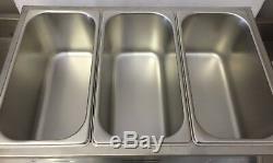 3 Pot Electric Wet Baine Marie Three 150mm Gastro Pans Sauce Soup Food Warmers
