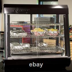 3 Shelf Commercial Countertop Heated Food Display Case Warmer with Sliding Doors