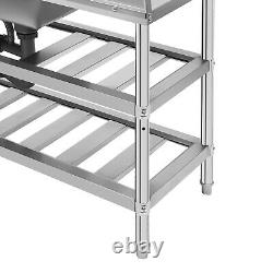 3 Tier Commercial Restaurant Sink Stainless Steel kitchen Sink WithFaucet 2 Sinks