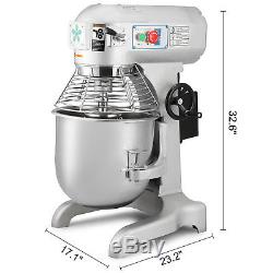 30 Qt Commercial Dough Blender Food Mixer Three Speed Capacity 7kg Processor