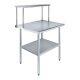 30 In. X 36 In. Stainless Steel Table With 12 In. Wide Single Tier Overshelf