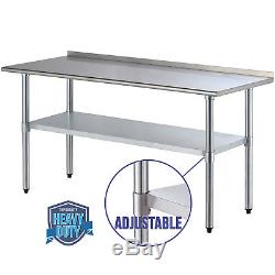 30 x 72 Stainless Steel Work Table Food Prep Kitchen Restaurant with Backsplash