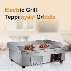 3000W 22 Commercial Electric Griddle Flat Top Grill Hot Plate BBQ Countertop