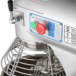 30L Commercial Food Mixer Planetary Mixer Dough Mixer 3 attachments 1100W