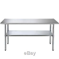 30x72 Adjustable Work Prep Table Stainless Steel Commercial Kitchen Restaurant