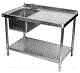 30x84 All Stainless Steel Kitchen Table With Prep Sink On Left