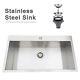 32 Stainless Steel Single Bowl Top Mount Drop In 18-gauge Kitchen Sink