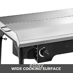 32 x 17 Stainless Steel Flat Top Griddle Grill & Double Burner Stove
