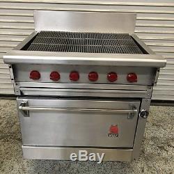 36 6 Burner Charbroiler Range with Standard Oven Gas Wolf #6500 Commercial NSF