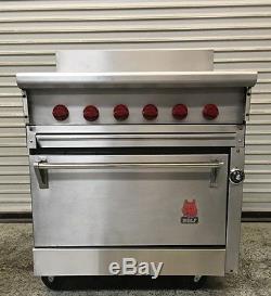 36 6 Burner Charbroiler Range with Standard Oven Gas Wolf #6500 Commercial NSF