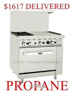 36 inch (3 foot) 2 Burner Range with Oven & 24 right side Griddle Propane Gas