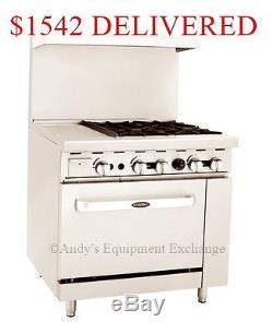 36 inch (3 foot) Gas Range 4 burners with 12 Griddle on the left and 1 oven