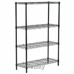 36 x 14 x 55 4-Layer Heavy Duty Shelf Adjustable Shelving Rack Black