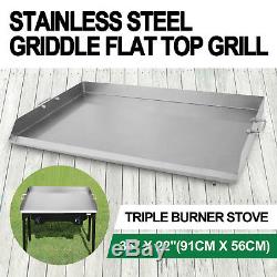36 x 22 Stainless Steel Comal Griddle Flat Top Grill for Triple Burner Stove