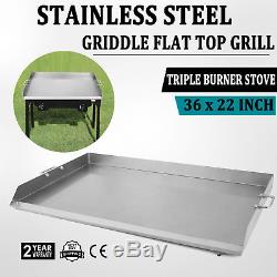 36 x 22 Stainless Steel Griddle Flat Top Grill For Triple Griddle Cookware