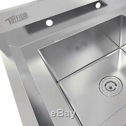 39 Commercial Stainless Steel Sink with Drainboard Heavy Duty Landry Sink Utility