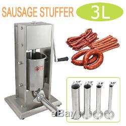 3l Stainless 7lb Vertical Sausage Stuffer Commercial Restaurant Pork Meat