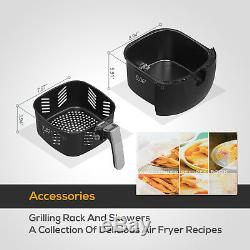 4.4QT Electric No Oil Air Fryer Timer Temperature Control with 6 Cooking Presets
