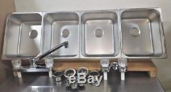 4 Large Compartment Concession Sinks, 3 Dish & 1 Hand Washing Sink