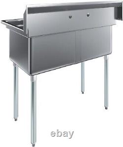 41 Long Two Compartment Stainless Steel Commercial Kitchen Prep & Utility Sink