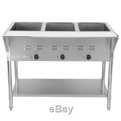 43 3 Pan Restaurant Electric Steam Table Buffet Food Warmer Commercial 120V NEW