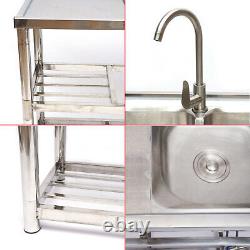 47 Commercial Kitchen Freestanding Utility Sink Restaurant Sink Stainless Steel
