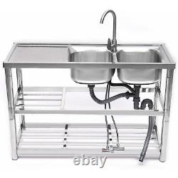 47 Commercial Kitchen Freestanding Utility Sink Restaurant Sink Stainless Steel