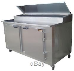 48 New! US-MadeTwo (2) Door Refrigerated Pizza Salad Prep Table Restaurant