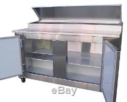 48 New! US-MadeTwo (2) Door Refrigerated Pizza Salad Prep Table Restaurant