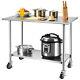 48 X 24 Nsf Stainless Steel Commercial Kitchen Prep & Work Table On Wheels