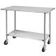 48 X 24 Nsf Stainless Steel Commercial Kitchen Prep & Work Table With 4 Casters