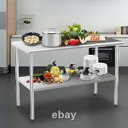 48'' x 24'' Stainless Steel Table for Prep&Work Commercial Worktable Heavy Duty