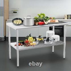 48'' x 24'' Stainless Steel Table for Prep & Work, Commercial Worktables