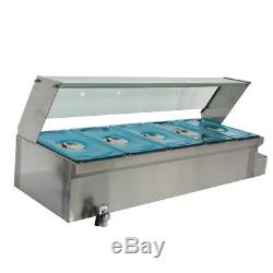 5-Pan Food Warmer Steam Table Countertop Bath Warmer
