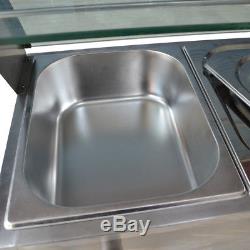 5-Pan Steamer Bain-Marie Buffet Countertop Food Warmer Table Steam 110V 1500W