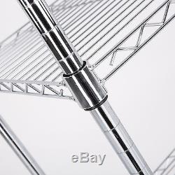 5 Tier 60x30x14 Adjustable Wire Shelving Rack Heavy Duty Chrome Steel Shelf