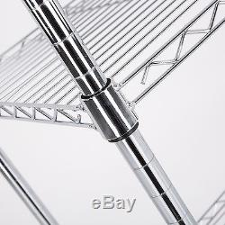 5 Tier 73x36x14 Heavy Duty Wire Shelving Steel Rack Adjustable Chrome Shelf