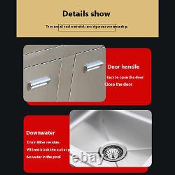 50x 50x 80cm Commercial Sink Stainless Steel Kitchen Utility Sink+Sink cabinet