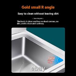 50x 50x 80cm Commercial Sink Stainless Steel Kitchen Utility Sink+Sink cabinet