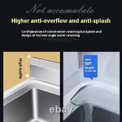 50x 50x 80cm Commercial Sink Stainless Steel Kitchen Utility Sink+Sink cabinet