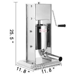 5L Stainless Steel 304 Commercial Restaurant Sausage Stuffer Press Dual Speed
