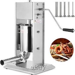 5L Vertical Commercial Home Sausage Stuffer 2 Speed Stainless Meat Press