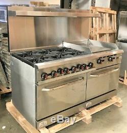 6 Burner Gas Range 24 Griddle 2 Full Double Size Standard Ovens 60 Restaurant