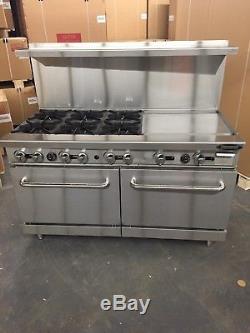 6 Burner Gas Range 24 Griddle 2 Full Double Size Standard Ovens 60 Restaurant