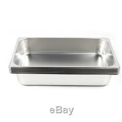 6-Pan Full Size 4 Deep Steam Table Pans Bain-Marie Catering Food Warmer Buffet